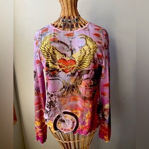 Harley Davidson multi color long sleeve
